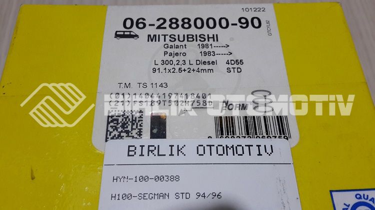 H100-SEGMAN STD 94-96 (ADET) (91,10) (2,5 x 2 x 4 ) H100-SEGMAN STD 94-96 (ADET) (91,10) (2,5 x 2 x 4 )