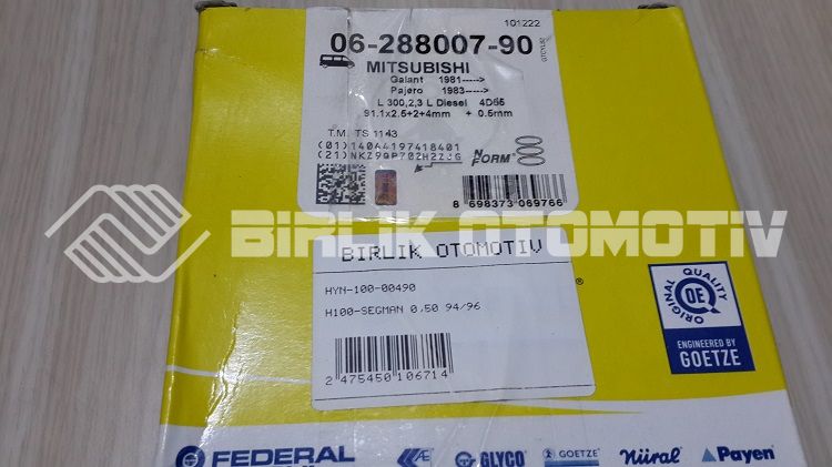 H100-SEGMAN 0,50 94-96 (ADET) (91,60) (2,5 X 2 X 4) H100-SEGMAN 0,50 94-96 (ADET) (91,60) (2,5 X 2 X 4)