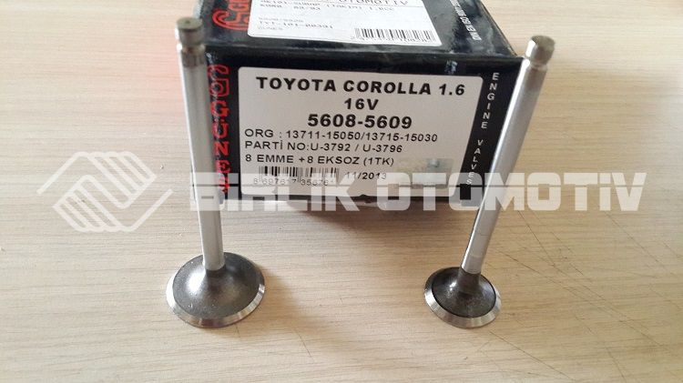 COROLLA AE92-SUBAP (TAKIM) 1,6CC KARB. 88-92 / AE101 93-95 COROLLA AE92-SUBAP (TAKIM) 1,6CC KARB. 88-92 / AE101 93-95